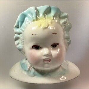 Vintage Horton HB Ceramics Boy Baby Head Vase Planter